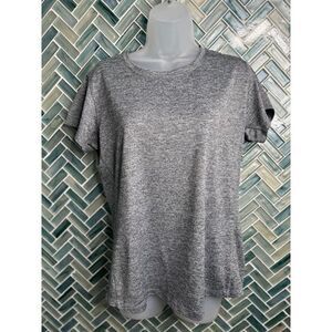WOMENS FOOTJOY HEATHERED GRAY SHORT SLEEVE‎ STRETCH WICKING GOLF SHIRT LARGE